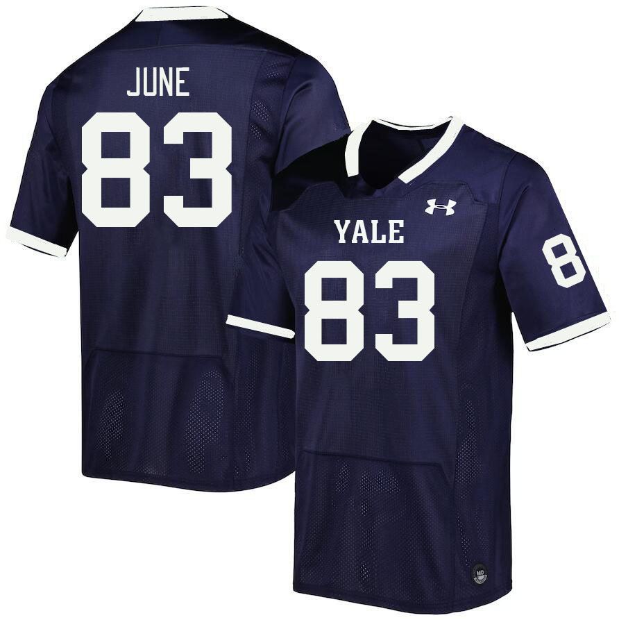 Men-Youth #83 Brice June Yale Bulldogs 2023 College Football Jerseys Stitched Sale-Blue